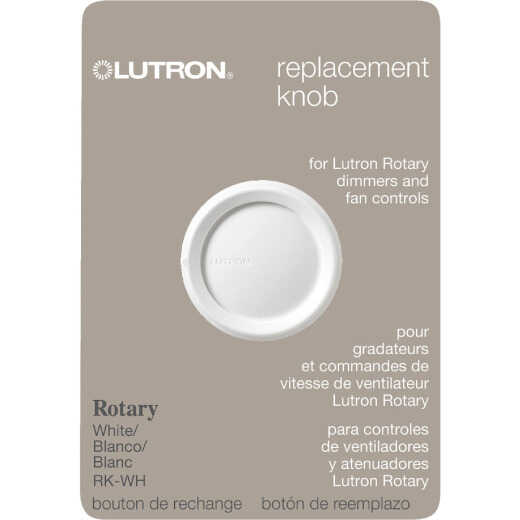 Lutron White Round Rotary Dimmer Knob