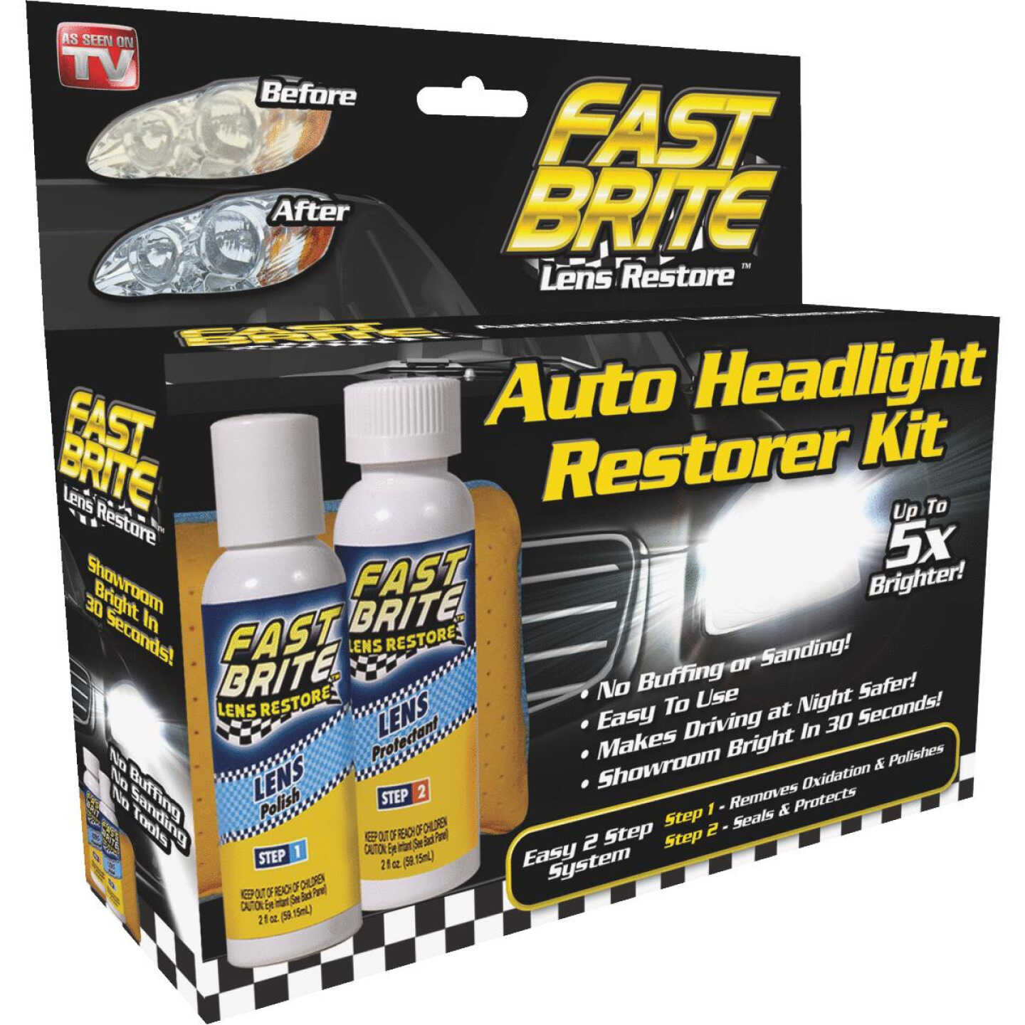 Fast Brite Auto Headlight Restorer Kit - Carr Hardware