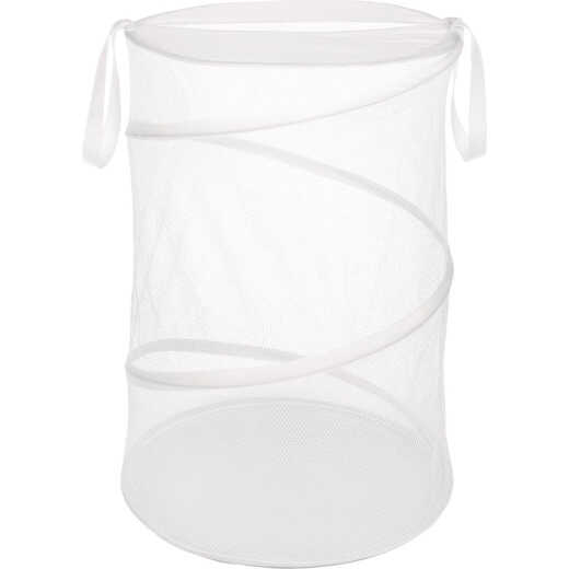 Whitmor 18 In. Dia. White Collapsible Laundry Hamper
