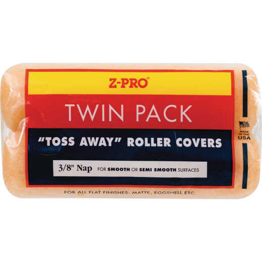 Premier Z-Pro 9 In. x 3/8 In. Toss Away Knit Fabric Roller Cover (2-Pack)
